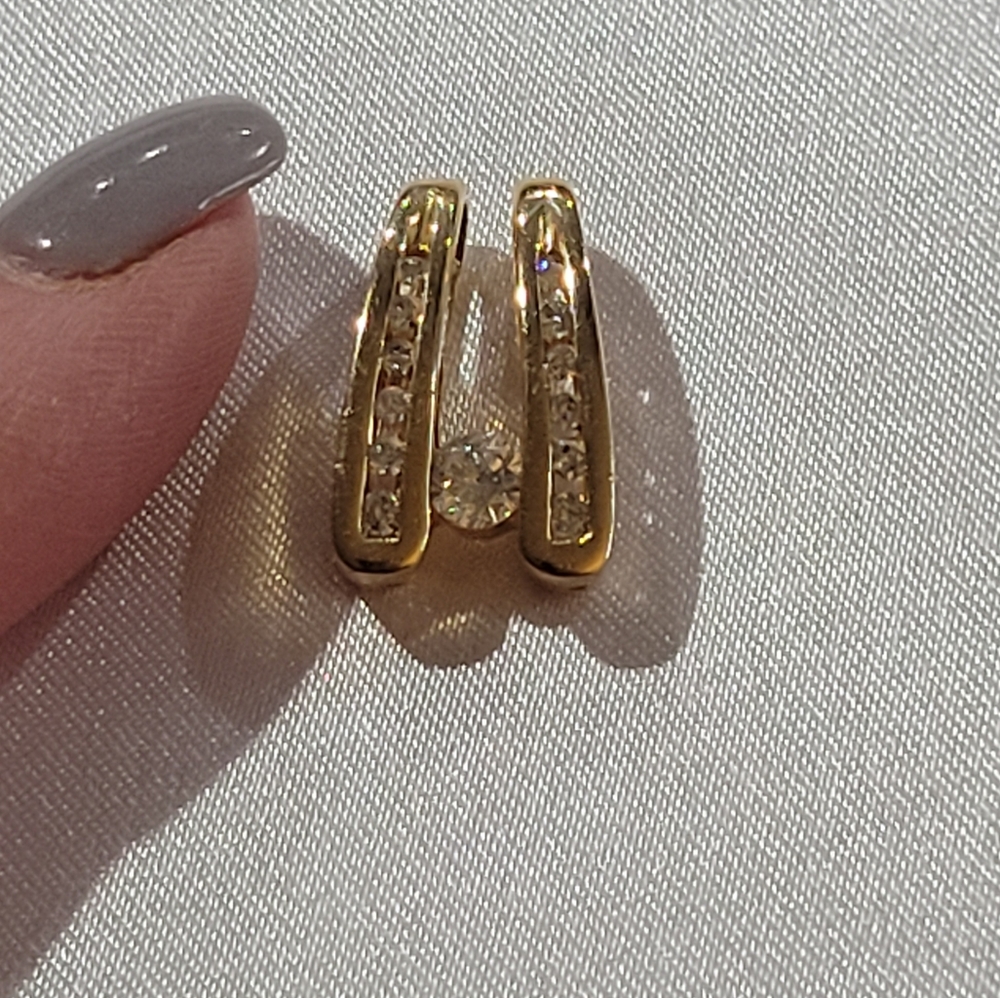 14kt yg diamond slide